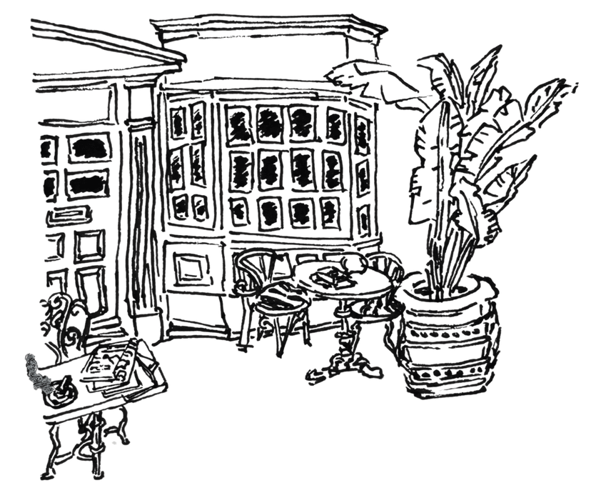 a café where people still smoke